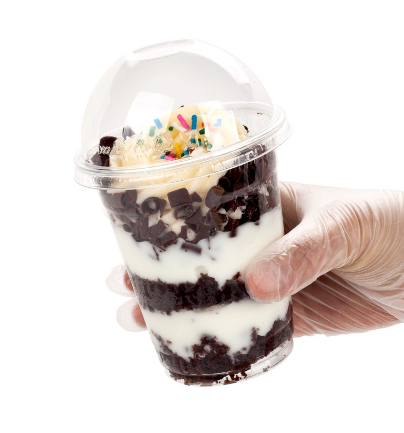 Golden Apple Cup series, 12oz-50sets Plastic clear cups with Dome lid no hole - Image 4